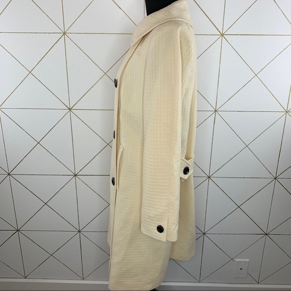 Milly Of New York Textured Lambswool Double Breasted Trench Coat Size 4 - Picture 3 of 12